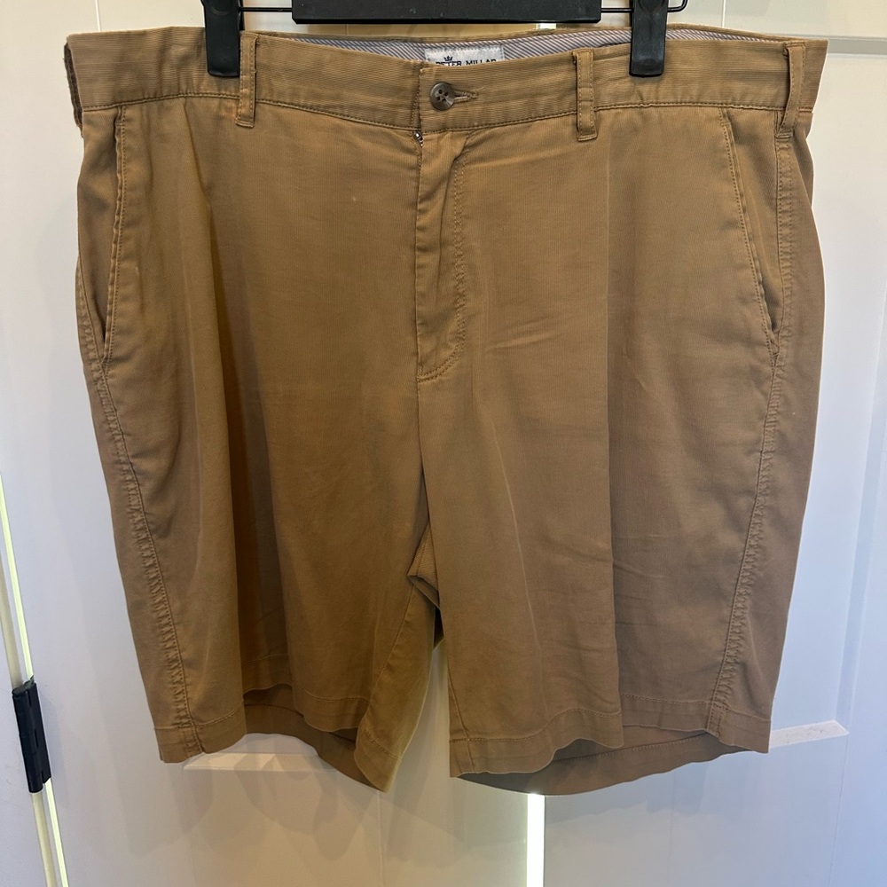 Peter Millar Men's Brown Flat Front Shorts